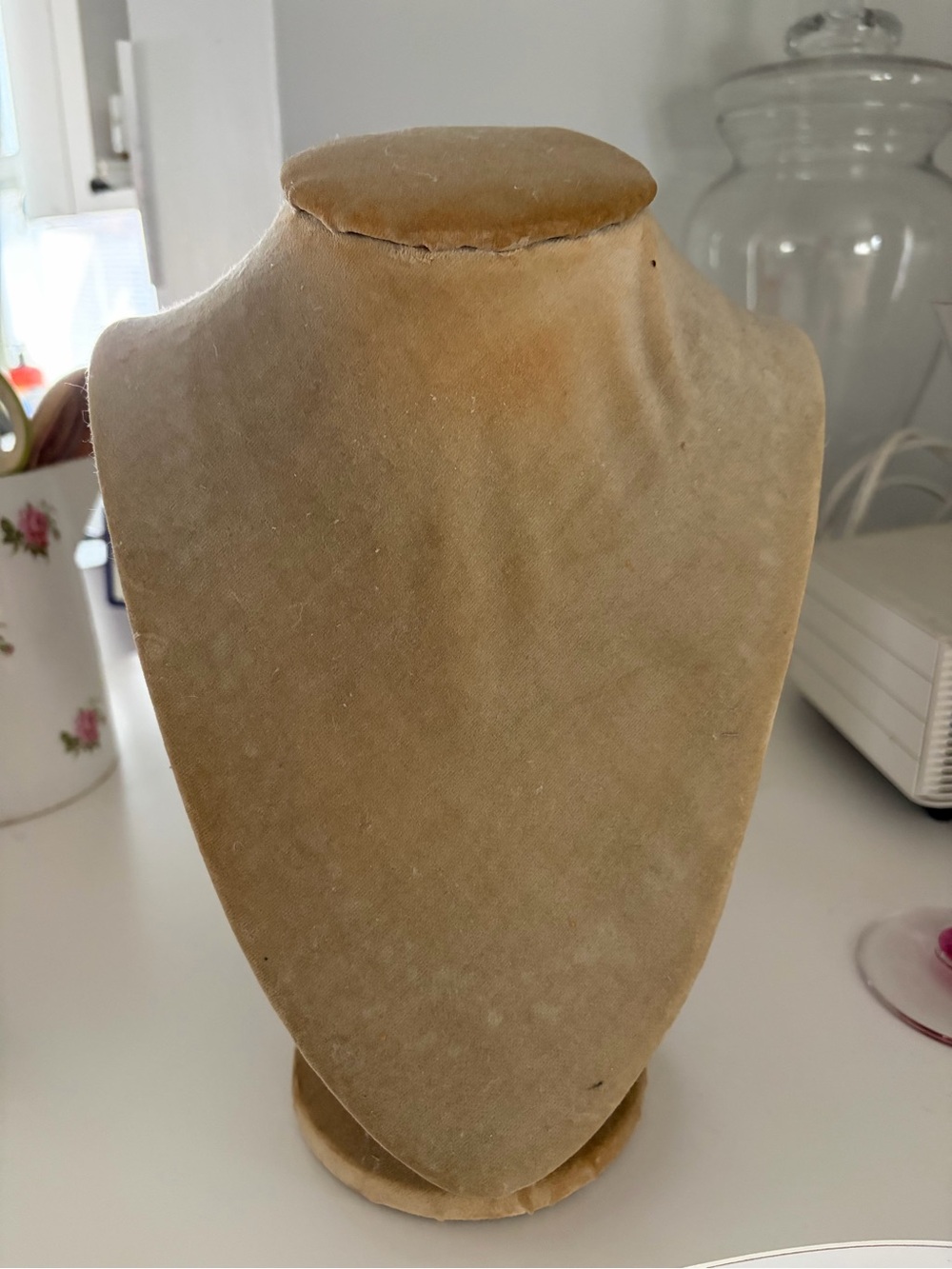 Vintage Store Velvet Necklace Display Bust